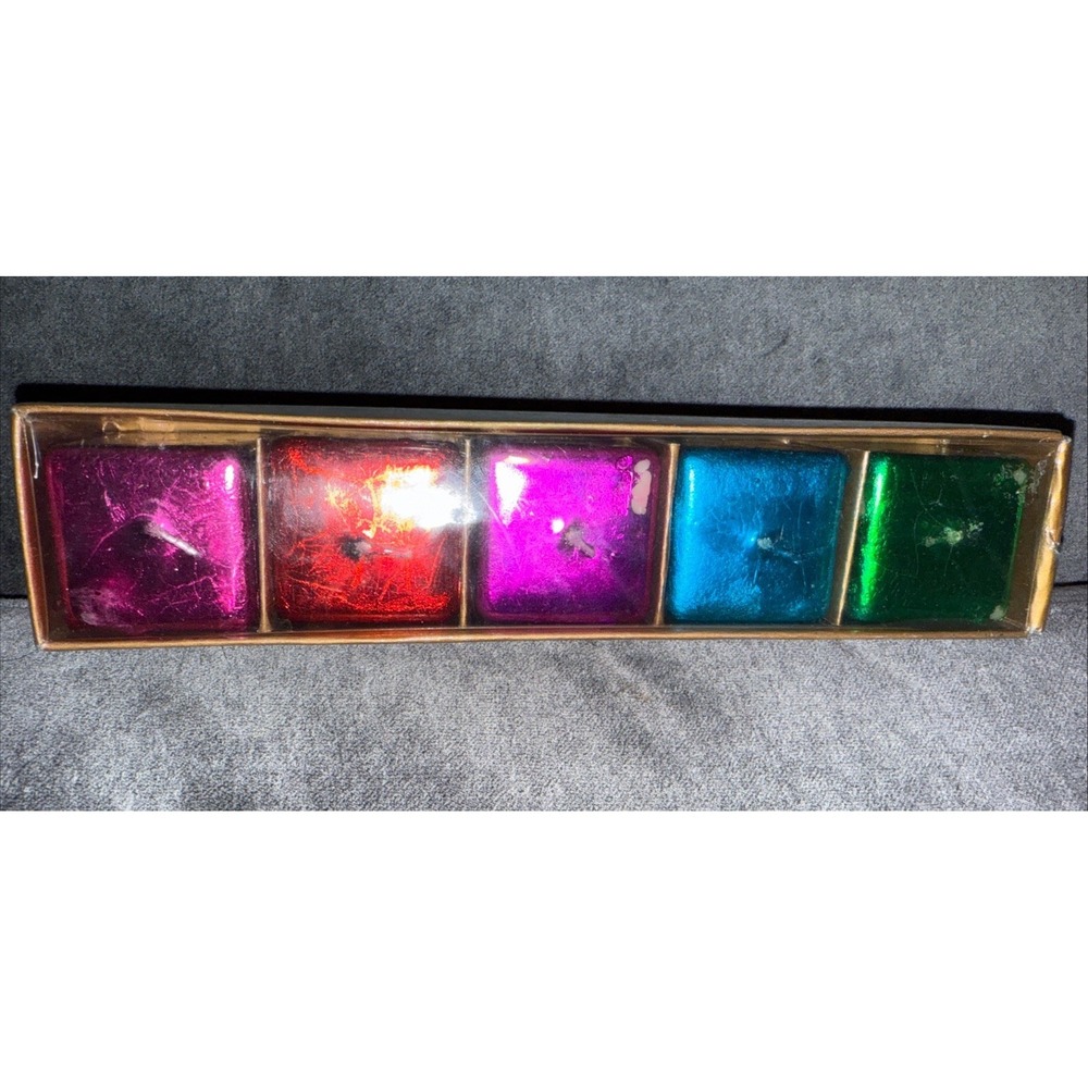 Vintage Jewel Bright Multicolor Candles - Set Of 5 - F03-3775 - Brand New